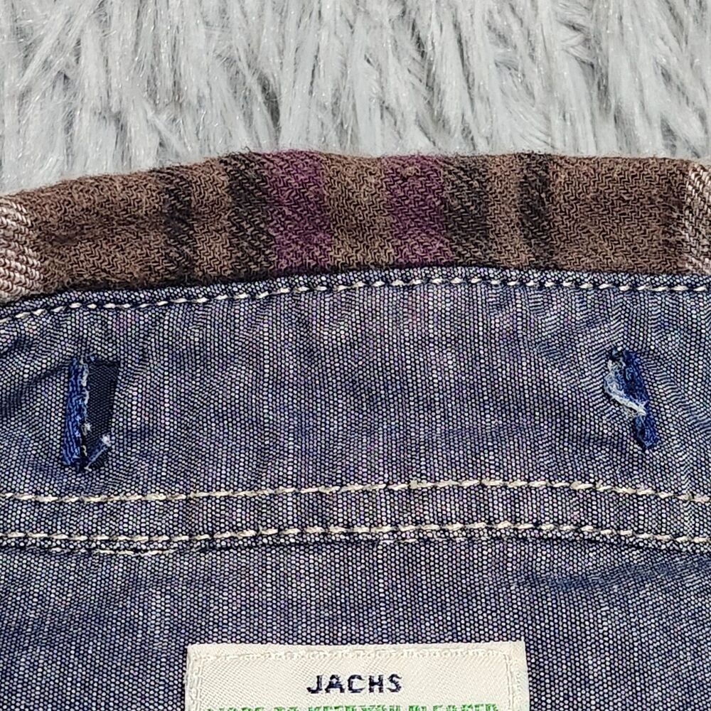 Jachs Flannel Shirt Mens XXL 2XL Purple Plaid‎ Y2K Long Sleeve Streetwear Skater - Picture 8 of 10